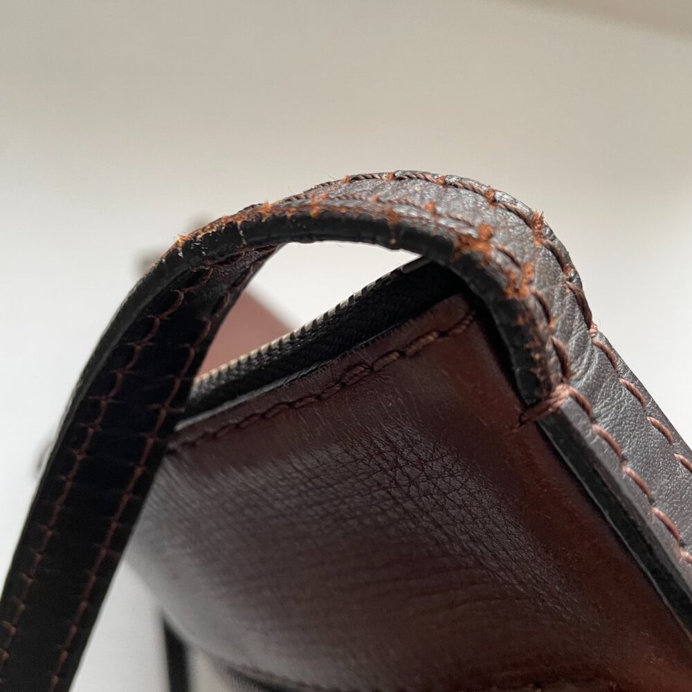 LOUIS VUITTON Sac Plat Shoulder Bag M92073 Utah Cafe Brown Calfskin - Picture 12 of 14